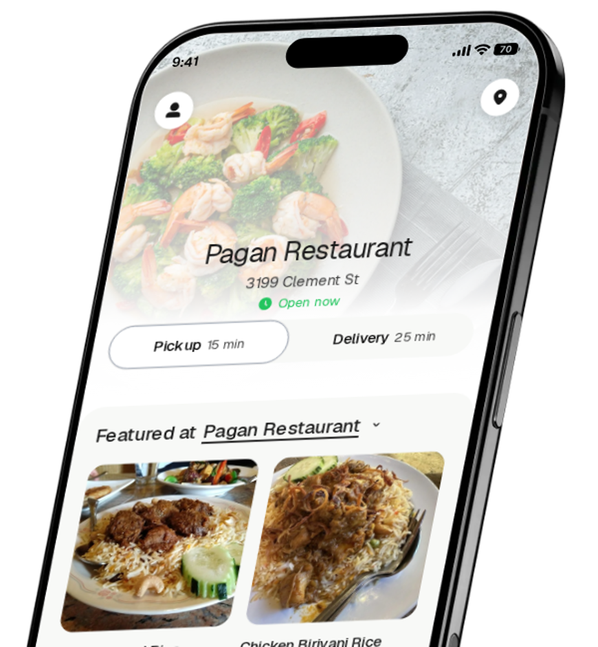Pagan Restaurant app preview